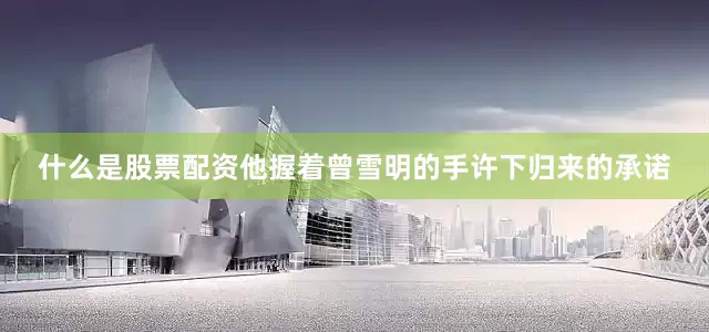 什么是股票配资他握着曾雪明的手许下归来的承诺