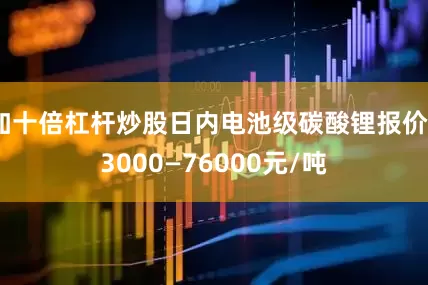 加十倍杠杆炒股日内电池级碳酸锂报价73000—76000元/吨